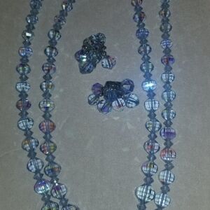 Vintage Blue Crystal Glass Set